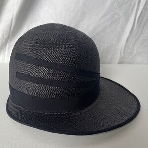 Tierra Taylor Couture Millinery Black Straw Hat/cap